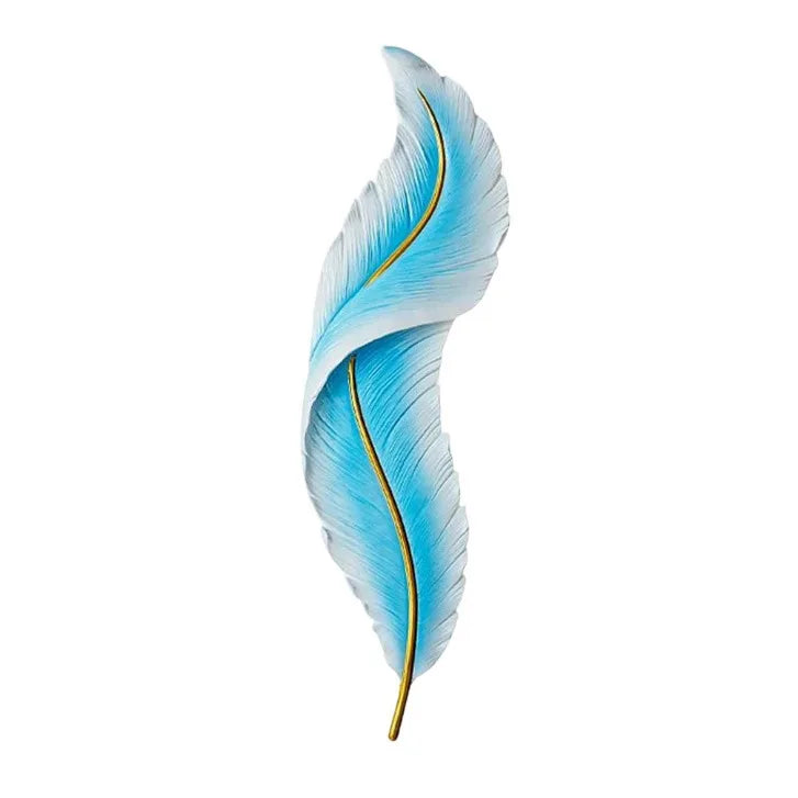 Modern Minimalist LED Luxury Feather Fine Carved Pattern Framed Hanging Channel Decoration Wall Lamps for Bedroom Walls