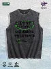GODS GIFT PRESENT Graphic Washed Vest US Warehouse 3 Colors Cotton Tank
