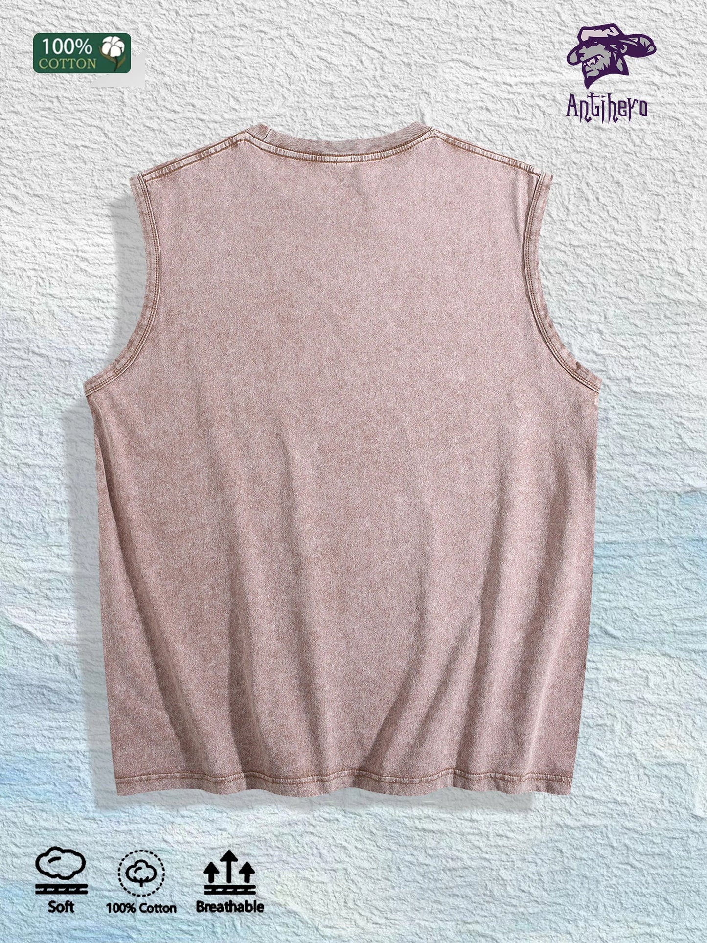 ESTAR 2024 Graphic Washed Vest US Warehouse 3 Colors Cotton Tank