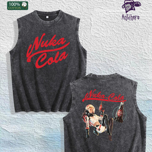 Nuka Cola Graphic Washed Vest US Warehouse 3 Colors Cotton Tank