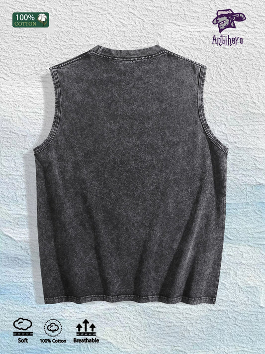 ESTAR 2024 Graphic Washed Vest US Warehouse 3 Colors Cotton Tank