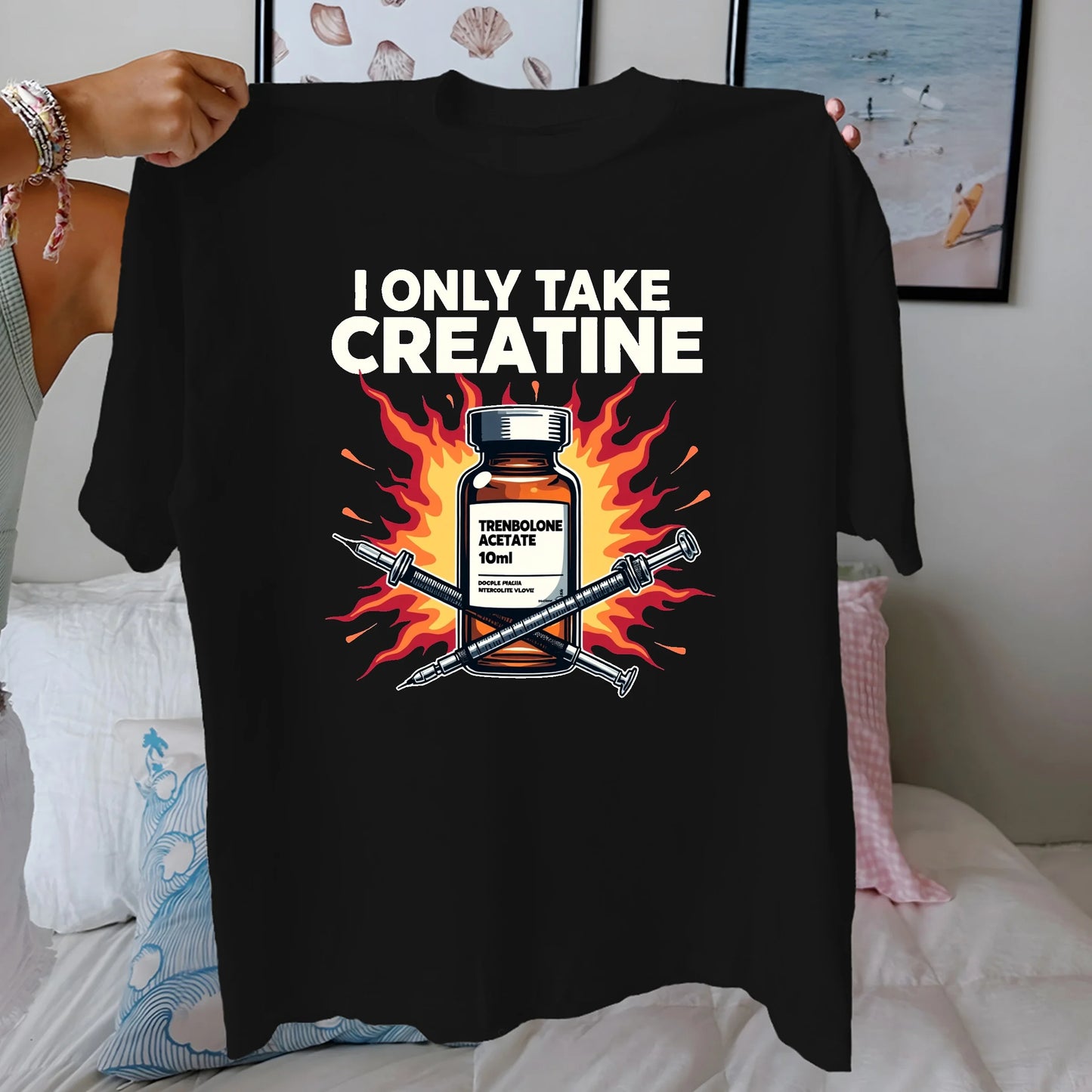 I Only Take Creatine Trenbolone Women's pure cotton comfortable T-shirt